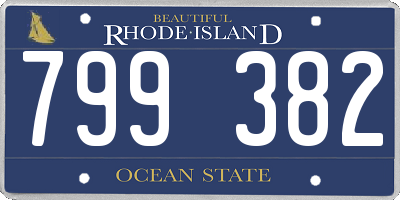 RI license plate 799382