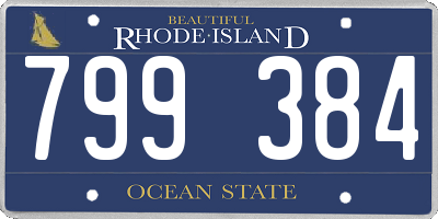 RI license plate 799384