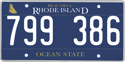 RI license plate 799386
