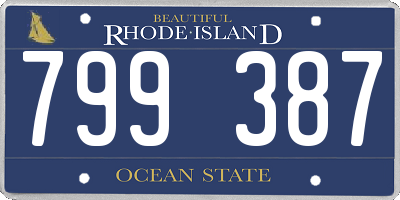 RI license plate 799387
