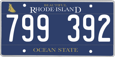 RI license plate 799392