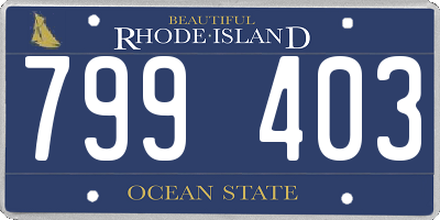 RI license plate 799403