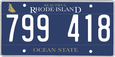 RI license plate 799418