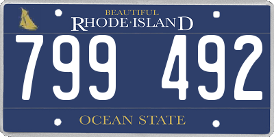 RI license plate 799492