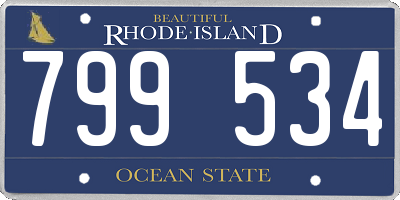 RI license plate 799534