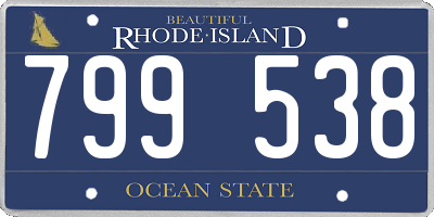 RI license plate 799538