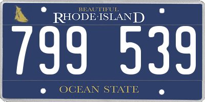 RI license plate 799539