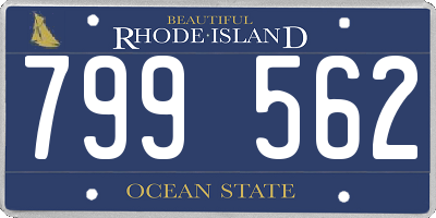 RI license plate 799562