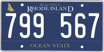 RI license plate 799567