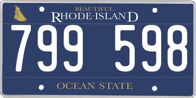 RI license plate 799598