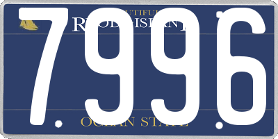 RI license plate 7996