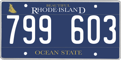 RI license plate 799603