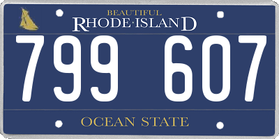 RI license plate 799607
