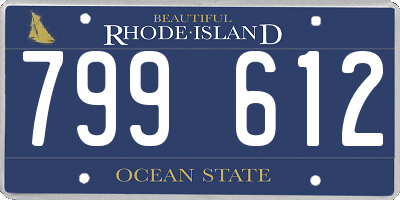 RI license plate 799612