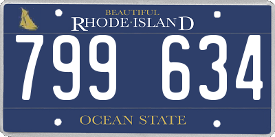 RI license plate 799634