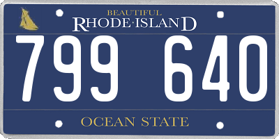 RI license plate 799640