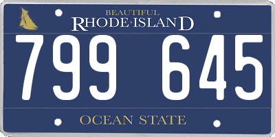 RI license plate 799645