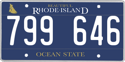 RI license plate 799646