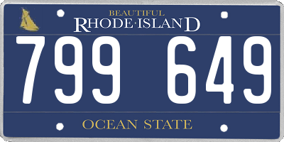RI license plate 799649