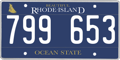 RI license plate 799653