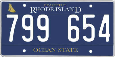 RI license plate 799654