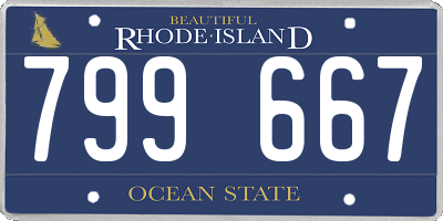 RI license plate 799667