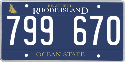 RI license plate 799670