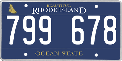RI license plate 799678