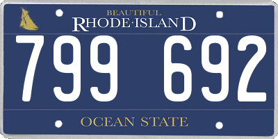 RI license plate 799692