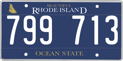 RI license plate 799713