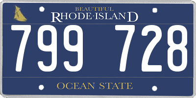 RI license plate 799728