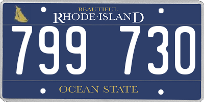 RI license plate 799730