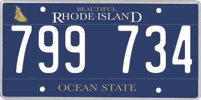 RI license plate 799734