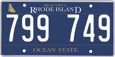 RI license plate 799749