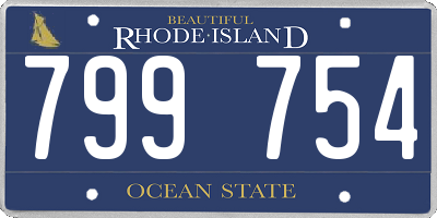 RI license plate 799754