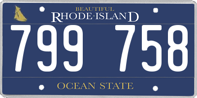 RI license plate 799758