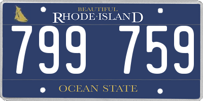 RI license plate 799759