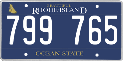 RI license plate 799765