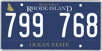 RI license plate 799768