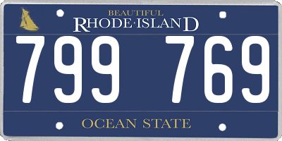 RI license plate 799769