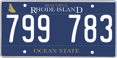RI license plate 799783