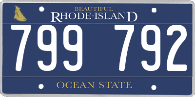 RI license plate 799792
