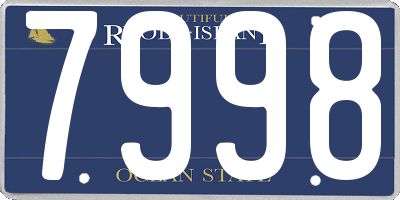 RI license plate 7998