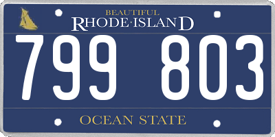 RI license plate 799803