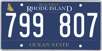 RI license plate 799807