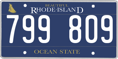 RI license plate 799809