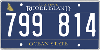 RI license plate 799814