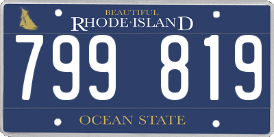 RI license plate 799819