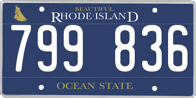 RI license plate 799836