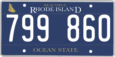 RI license plate 799860